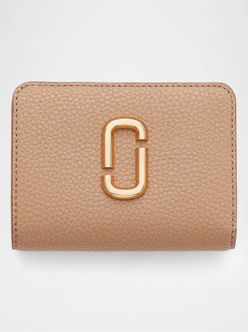 ‼️NEW Marc Jacobs The Pebbled J Marc Compact Camel Leather Wallet